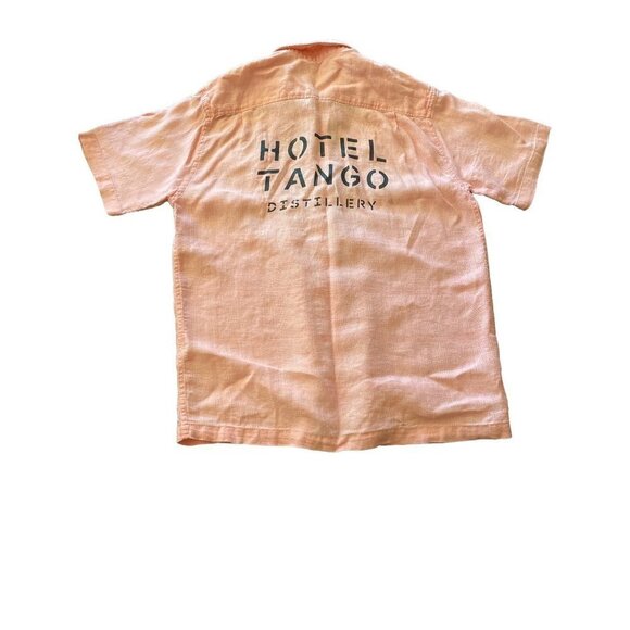 Tommy Bahama Pink Linen Hotel Tango Button Down Short Sleeved Shirt Size M - Picture 6 of 10